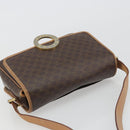 CELINE Macadam Canvas Circle Shoulder Bag PVC Leather Brown Gold Auth 189595-6
