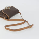 CELINE Macadam Canvas Circle Shoulder Bag PVC Leather Brown Gold Auth 189595-7