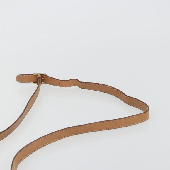 CELINE Macadam Canvas Circle Shoulder Bag PVC Leather Brown Gold Auth 189595