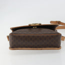 CELINE Macadam Canvas Circle Shoulder Bag PVC Leather Brown Gold Auth 189595-5