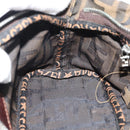 FENDI Zucca Canvas Shoulder Bag Brown Black Auth 189598-19