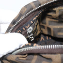 FENDI Zucca Canvas Shoulder Bag Brown Black Auth 189598-21