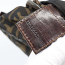 FENDI Zucca Canvas Shoulder Bag Brown Black Auth 189598-12