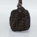 FENDI Zucca Canvas Shoulder Bag Brown Black Auth 189598-3