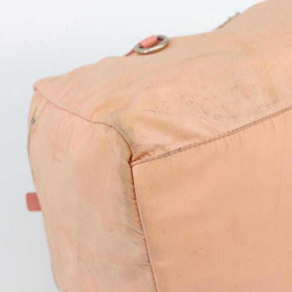 PRADA Hand Bag Nylon Pink Silver Auth 189599