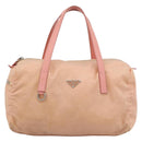PRADA Hand Bag Nylon Pink Silver Auth 189599-13