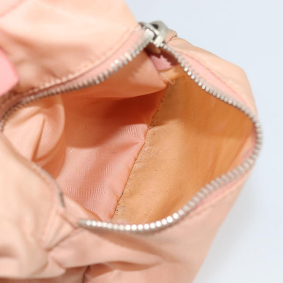 PRADA Hand Bag Nylon Pink Silver Auth 189599