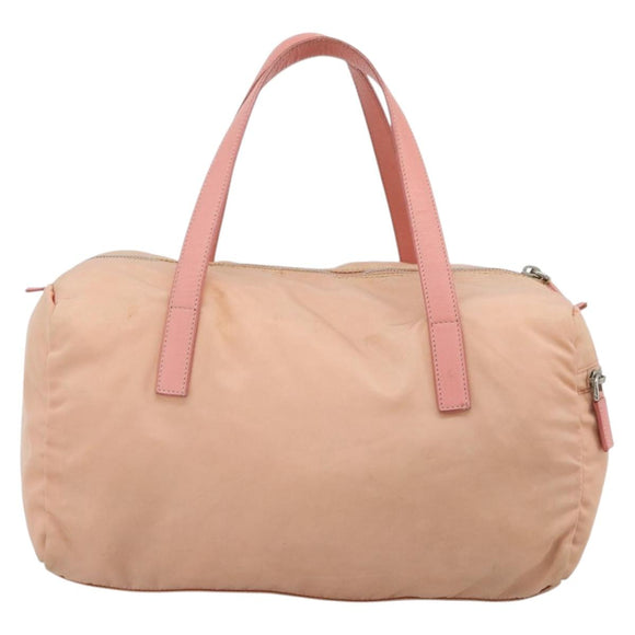 PRADA Hand Bag Nylon Pink Silver Auth 189599