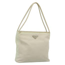PRADA Tote Bag Nylon Ivory Silver Auth 189601-1