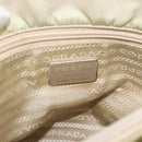 PRADA Tote Bag Nylon Ivory Silver Auth 189601-10