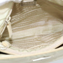 PRADA Tote Bag Nylon Ivory Silver Auth 189601-11