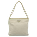 PRADA Tote Bag Nylon Ivory Silver Auth 189601-13