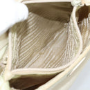 PRADA Tote Bag Nylon Ivory Silver Auth 189601-23