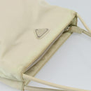 PRADA Tote Bag Nylon Ivory Silver Auth 189601-6