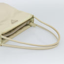 PRADA Tote Bag Nylon Ivory Silver Auth 189601-7
