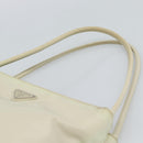 PRADA Tote Bag Nylon Ivory Silver Auth 189601-8