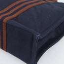 HERMES New Fourre Tout PM Hand Bag Canvas Navy Silver Auth 189604-15