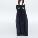 HERMES New Fourre Tout PM Hand Bag Canvas Navy Silver Auth 189604-3