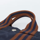 HERMES New Fourre Tout PM Hand Bag Canvas Navy Silver Auth 189604-8