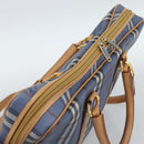 Burberrys Nova Check Hand Bag PVC 2way Blue Gold Auth 189609-6