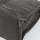 HERMES Her LineMM Hand Bag Canvas Gray Silver Auth 189610-9