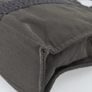 HERMES Her LineMM Hand Bag Canvas Gray Silver Auth 189610-15