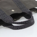 HERMES Her LineMM Hand Bag Canvas Gray Silver Auth 189610-7