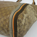 GUCCI GG Crystal Tote Bag Coated Canvas Beige 189669 Auth 189612-15