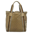 GUCCI GG Crystal Tote Bag Coated Canvas Beige 189669 Auth 189612-13