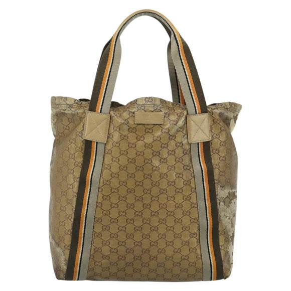 GUCCI GG Crystal Tote Bag Coated Canvas Beige 189669 Auth 189612