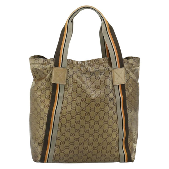 GUCCI GG Crystal Tote Bag Coated Canvas Beige 189669 Auth 189612