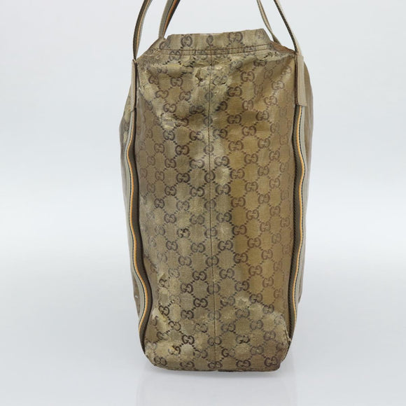 GUCCI GG Crystal Tote Bag Coated Canvas Beige 189669 Auth 189612