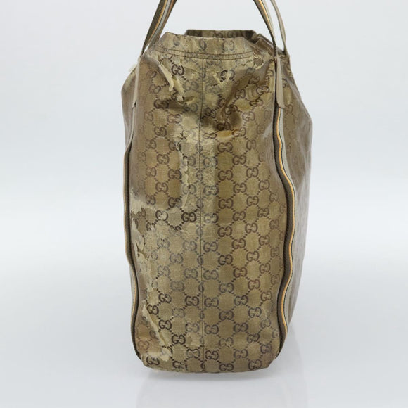 GUCCI GG Crystal Tote Bag Coated Canvas Beige 189669 Auth 189612