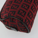 FENDI Zucchino Canvas Pouch Red Silver Auth 189615A-16