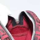 FENDI Zucchino Canvas Pouch Red Silver Auth 189615A-17
