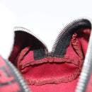 FENDI Zucchino Canvas Pouch Red Silver Auth 189615A-11