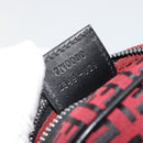 FENDI Zucchino Canvas Pouch Red Silver Auth 189615A-12