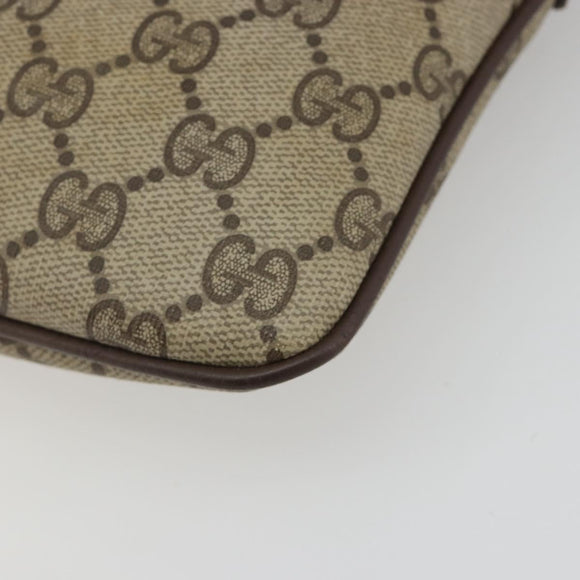 GUCCI GG Supreme Web Sherry Line Bag PVC Beige Gold 904 02 047 Auth 189616