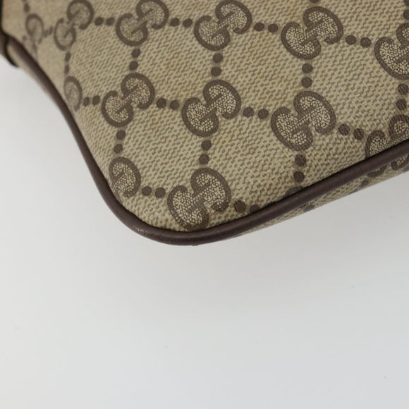 GUCCI GG Supreme Web Sherry Line Bag PVC Beige Gold 904 02 047 Auth 189616