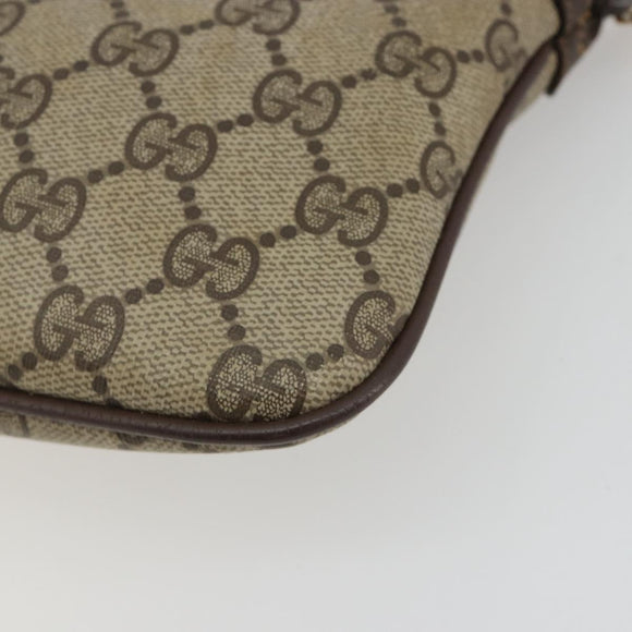 GUCCI GG Supreme Web Sherry Line Bag PVC Beige Gold 904 02 047 Auth 189616