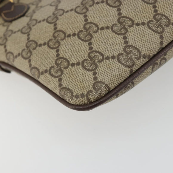 GUCCI GG Supreme Web Sherry Line Bag PVC Beige Gold 904 02 047 Auth 189616