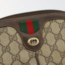 GUCCI GG Supreme Web Sherry Line Bag PVC Beige Gold 904 02 047 Auth 189616-18