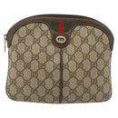 GUCCI GG Supreme Web Sherry Line Bag PVC Beige Gold 904 02 047 Auth 189616-13