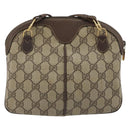GUCCI GG Supreme Web Sherry Line Bag PVC Beige Gold 904 02 047 Auth 189616-2