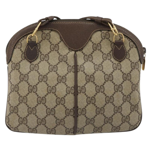 GUCCI GG Supreme Web Sherry Line Bag PVC Beige Gold 904 02 047 Auth 189616