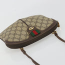 GUCCI GG Supreme Web Sherry Line Bag PVC Beige Gold 904 02 047 Auth 189616-6