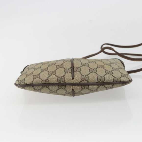 GUCCI GG Supreme Web Sherry Line Bag PVC Beige Gold 904 02 047 Auth 189616