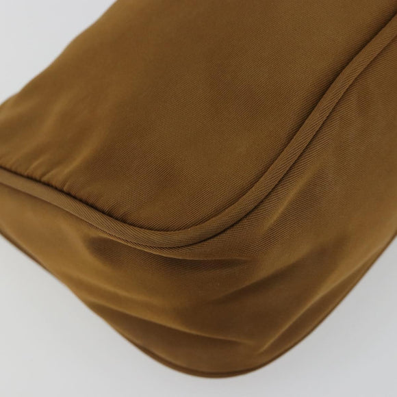 PRADA Accessory Pouch Nylon Brown Silver Auth 189617