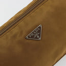 PRADA Accessory Pouch Nylon Brown Silver Auth 189617-14