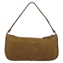 PRADA Accessory Pouch Nylon Brown Silver Auth 189617-3